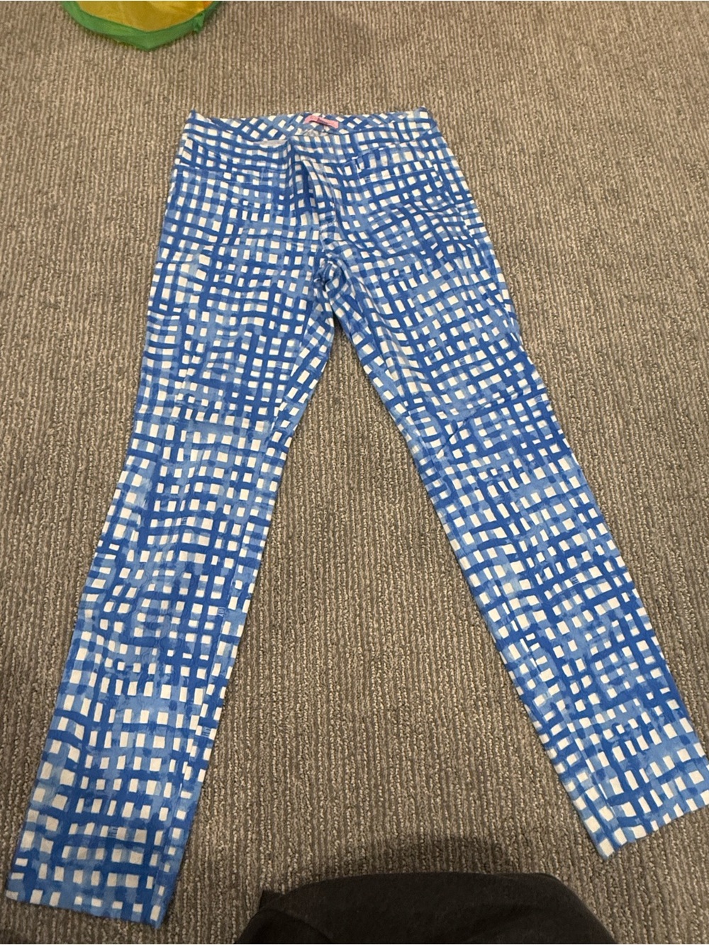Size 2 Lilly Pulitzer Blue and White Check Skinny pants-wore once